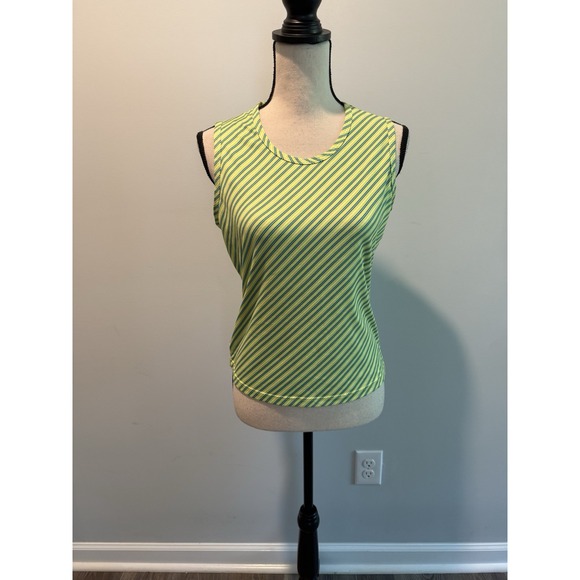 Brooks Tops - Brooks Green Stripe Running Tank Top Women's size Medium